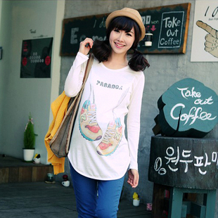 Free Shipping Scite maternity clothing spring fashion loose long-sleeve maternity t-shirt top spring and autumn 2b