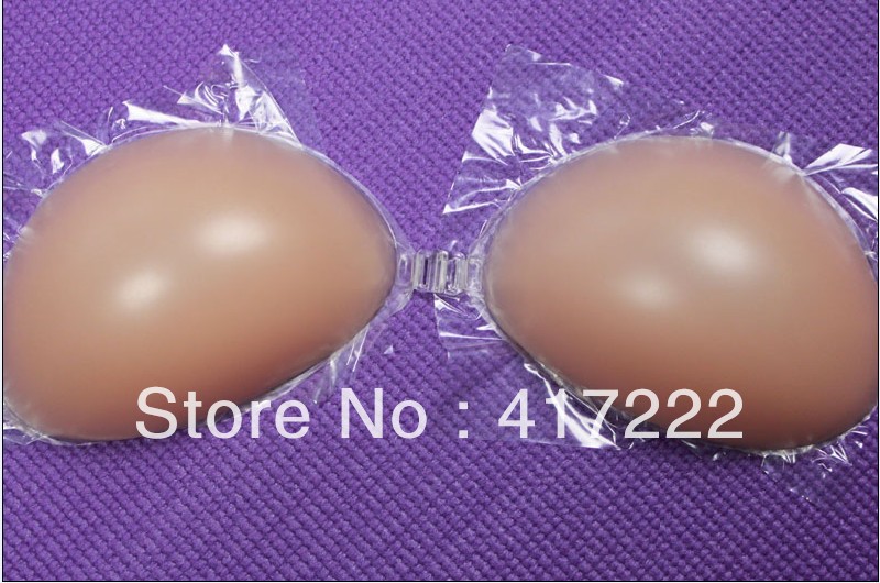 Free Shipping! Self Adhesive Silicone Nude Strapless Free Breast Silicone Bra Thick 5pairs/lots