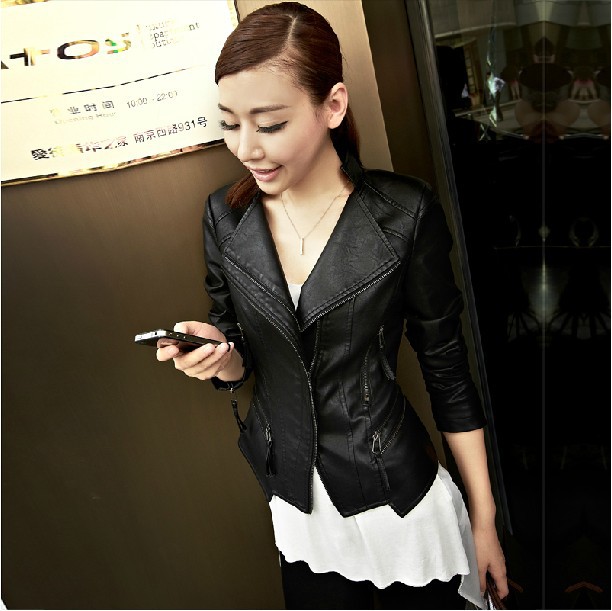 Free shipping Sell like hot cakes Made in China women leisure leather jacket coat natural sheepskin leather slim short jacket