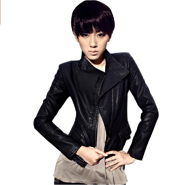 Free shipping Sell like hot cakes Made in China women slim leather jacket coat natural sheepskin leather motorcycle jackets