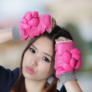 free shipping semi-finger gloves fingerless leather thermal gloves female waterproof damp proof sleeve fingerless gloves