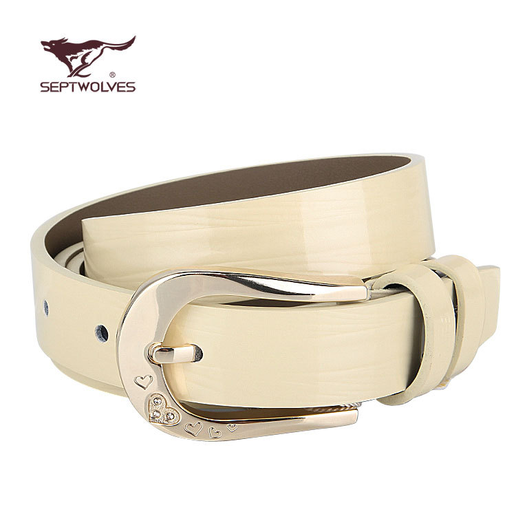 free shipping, SEPTWOLVES women's pin buckle fashion elegant casual pin buckle genuine leather belt ha1205300