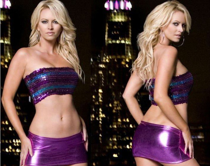 Free shipping!! Sequin Top & Vinyl Skirt Fashion Clubwear Sexy lingerie wholesale retail 8363