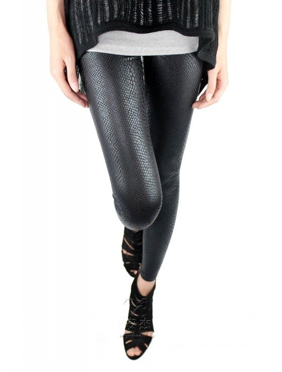 free shipping serpentine  legging zebra print ankle length trousers leopard print casual pants snakeskin long trousers leather
