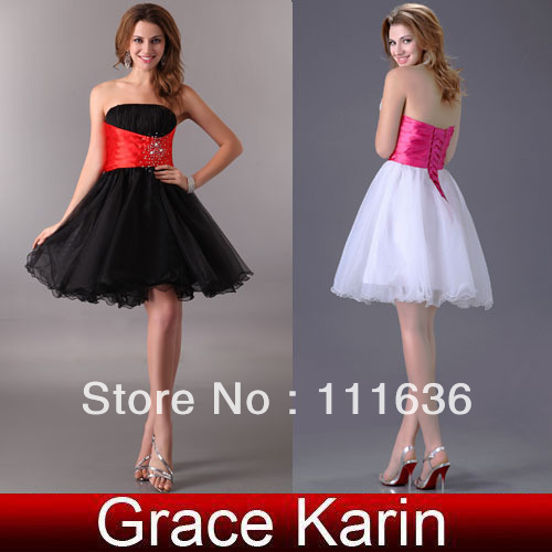 Free Shipping Sexy 1pcs Strapless Popular Chiffon Party Dress, Short Women's Prom Cocktail dress, Lace Up Back CL1092