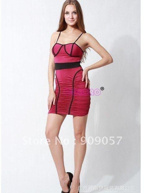 Free Shipping/Sexy 2012 chun xia nightclub S0900055 mei red dress with brief lines with the dress