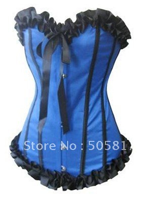 Free shipping Sexy boned corset shaper lace corset lingerie G-string KC2035