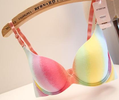 Free Shipping Sexy colorful breathable 2013 bra 3 breasted young women cup bras set women's underwear set