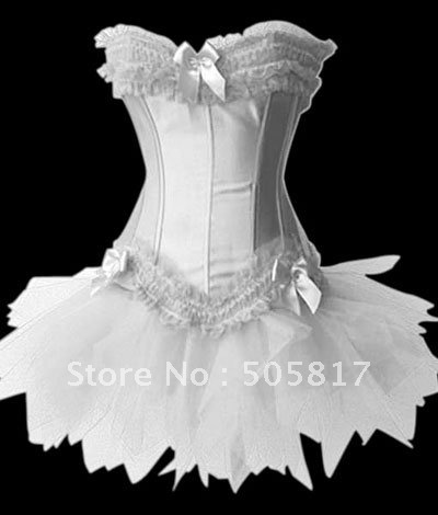 Free shipping Sexy corset bustier sexy lingerie with tutu skirt KC070