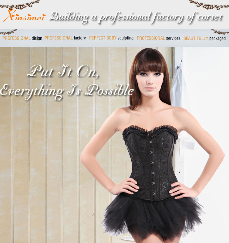 Free shipping sexy cute corset set