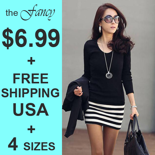 Free Shipping Sexy Dress women OL stripes slim short mini casual ladies fashion new korean style Plus Size XL XXL summer 2013
