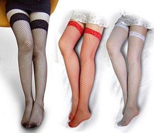 Free shipping Sexy fishnet silk stockings knee high socks wholesale 5color