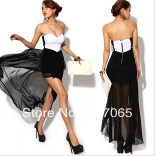 Free shipping sexy irregular chiffon women dresses,ladies' dresses