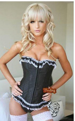 free shipping Sexy lace corset brocade sexy overbust bustier sexy lingeries S M L XL white black red