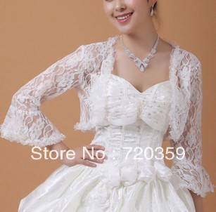 Free shipping!Sexy Lace long sleeve wedding jacket/ bolero/bridal gown /formal dress jacket