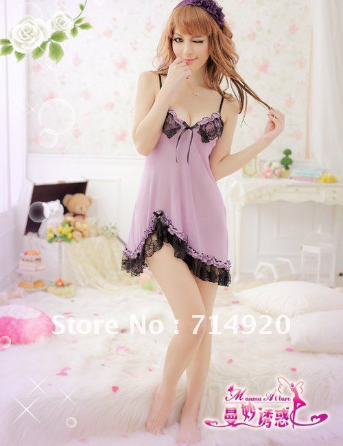 Free shipping sexy Lingerie  deep V Lace hot String sleepwear 7437