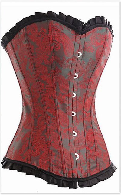 Free Shipping Sexy lingerie Red fashion overbust corset - qm6005