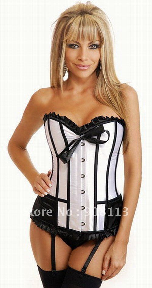 Free shipping!!  sexy lingerie Sexy Lingerie Satin Corset body lift shaper fashion top  Bustier with G-String  wholesale retail