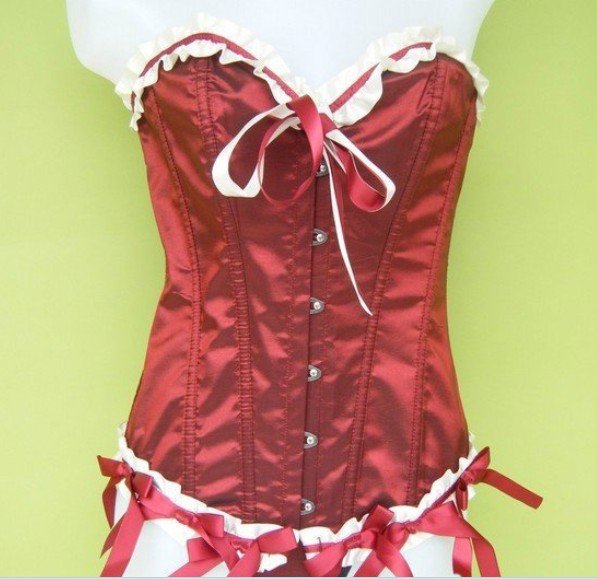 Free shipping!! Sexy Lingerie Women Clothes Red Corset Bustier+G-String 8115