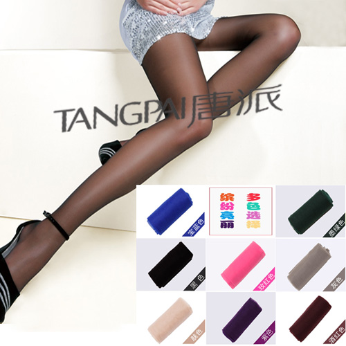 Free Shipping! Sexy multi-colored pantyhose ultra-thin 15d elastic stovepipe socks black stockings temptation A003