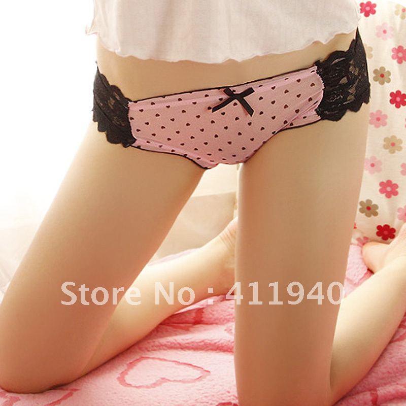Free shipping, Sexy rose slim hip butt-lifting sheer panties heart female panties 306
