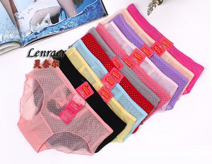 Free shipping Sexy Satin DOT BOW panties  Sexy underwear 30 pieces/lot