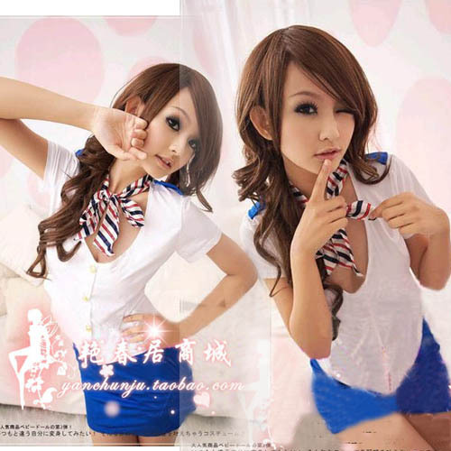 Free Shipping Sexy temptation underwear women's sexy summer sleepwear dress stewardess the loading