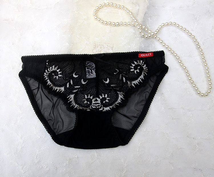 Free shipping  sexy women panties lace briefs black white pink matching with top high quality Retail and Wholesale