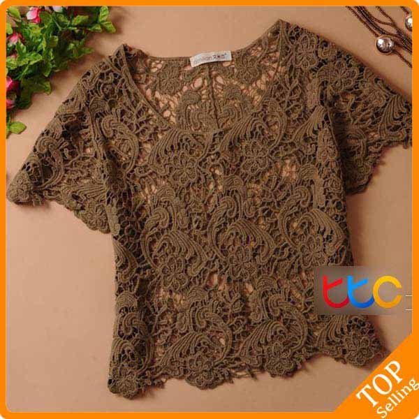 free shipping+short hollow crochet woman 2012 smock knitwear 44cm length+LS27-1