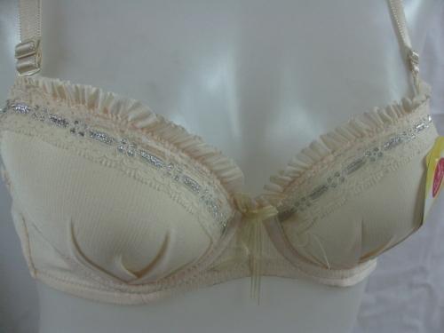 Free shipping Short in size fashion a cup underwear with wire double breasted bra skin color