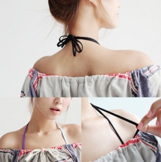 free shipping Shoulder strap bra with pectoral girdle strap halter-neck double-shoulder all-match underwear ar3