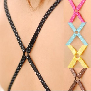 free shipping Shoulder strap bra with polka dot cross candy color underwear ar3 multicolour pectoral girdle