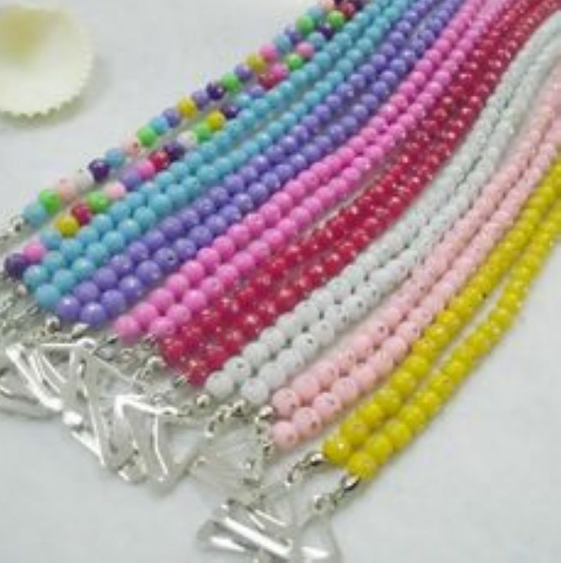 Free shipping Shoulder strap  metal shoulder strap underwear belt 6mm pear  beads shoulder strap multicolor