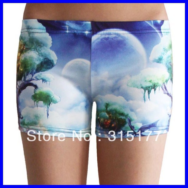 Free shipping Silent Night Sky Short Legging wholesale 10pieces/lot Mix order Tight high Shorts 2013 Women sexy pants 79157