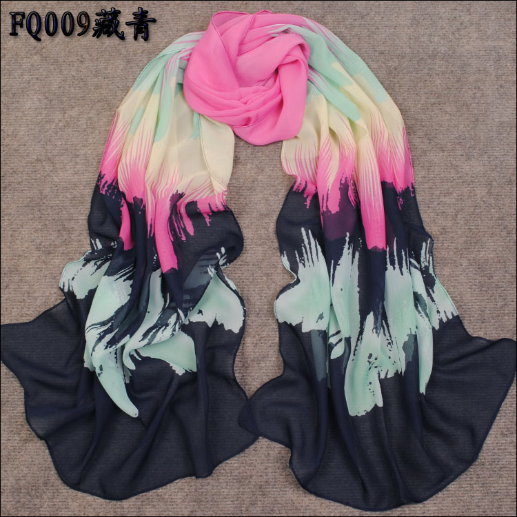 Free shipping. Silk scarf female gradient color scarf spring and autumn women's chiffon georgette scarf sunscreen