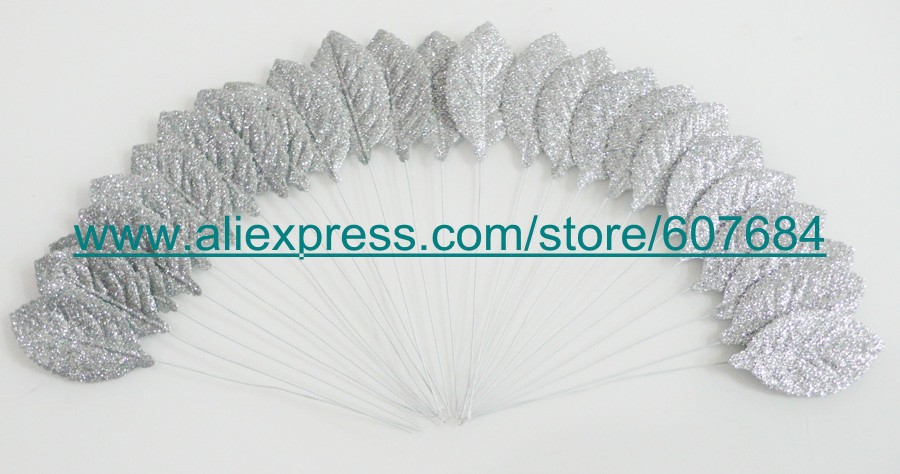 Free Shipping Silver Large Prom Corsage Leaves 1500pcs/Lot Wedding Bouquet Leaves Folral Accessories