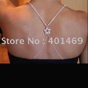 Free shipping silver rhinestone star charm bra straps accessory