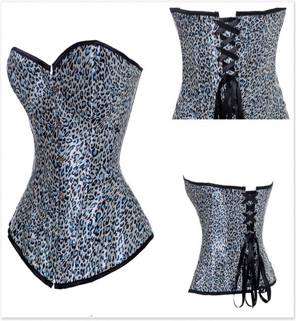 Free Shipping Silver Sexy lingerie, Fashion Brocade Pattern Overbust Corsets - 2768