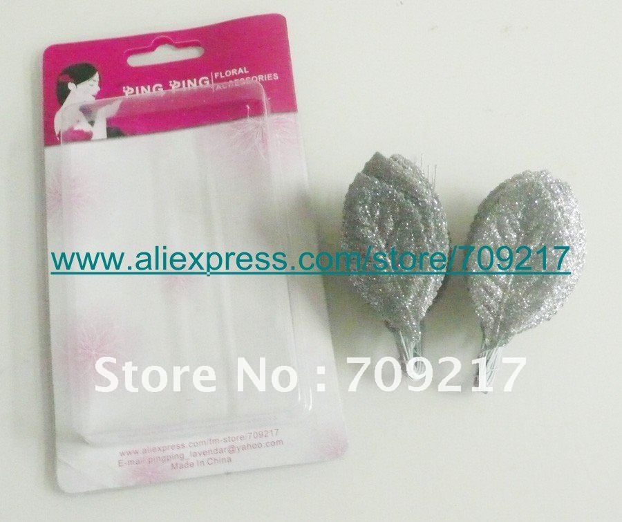 Free Shipping Silver Small Prom Corsage Leaves 1500pcs/Lot Wedding Bouquet Leaves Floral Accessories