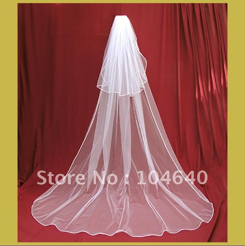 Free shipping Simple and Gorgeous wedding dress Two-layers veils