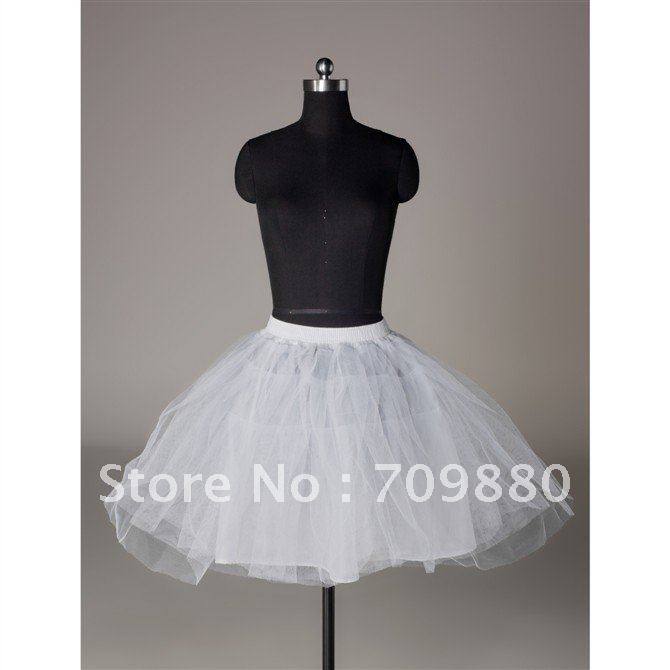 Free Shipping Simple White Short Prom Dress Petticoat