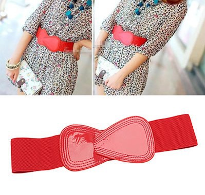 Free Shipping ! ! Simple Wild Leather Buckle Elastic Belt(Red,Black,Brown)