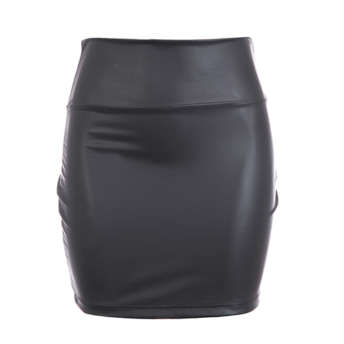 Free shipping Single fashion normic amisu sexy slim hip a-line skirt PU leather skirt 008