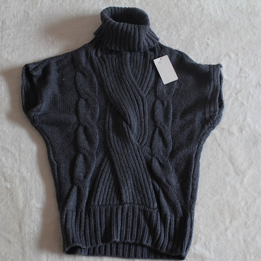 Free shipping Single max short-sleeve turtleneck mohair sweater cutout twisted