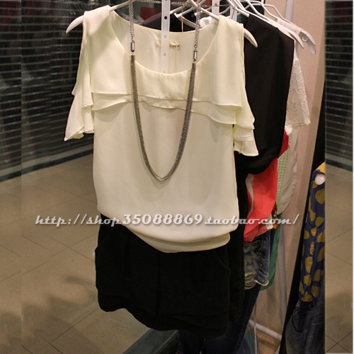 free shipping Sisters shop gentle elegant beige strapless quality laciness chiffon t-shirt top