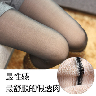 Free Shipping! Skin color meat thermal thickening legging silk seamless plus crotch pantyhose stockings -hb