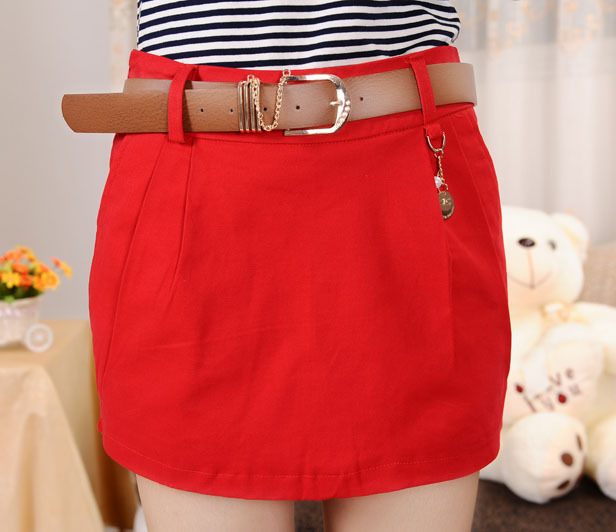 Free Shipping skirt shorts with Belt, summer shorts 2013 women, skorts shorts women, solid color short pants women, MG5989SK