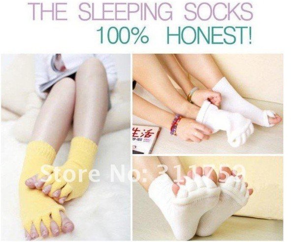 Free Shipping Sleeping Socks Massage Five Toe Socks Foot Alignment Treatment Socks Health Socks