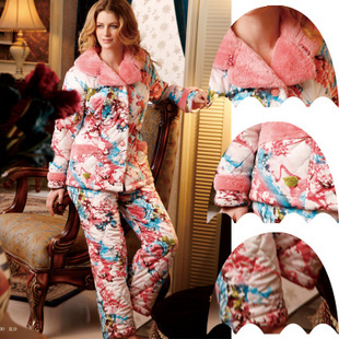 Free Shipping sleepwear lounge winter women's thickening cotton-padded set z3630 Sleep & Lounge
