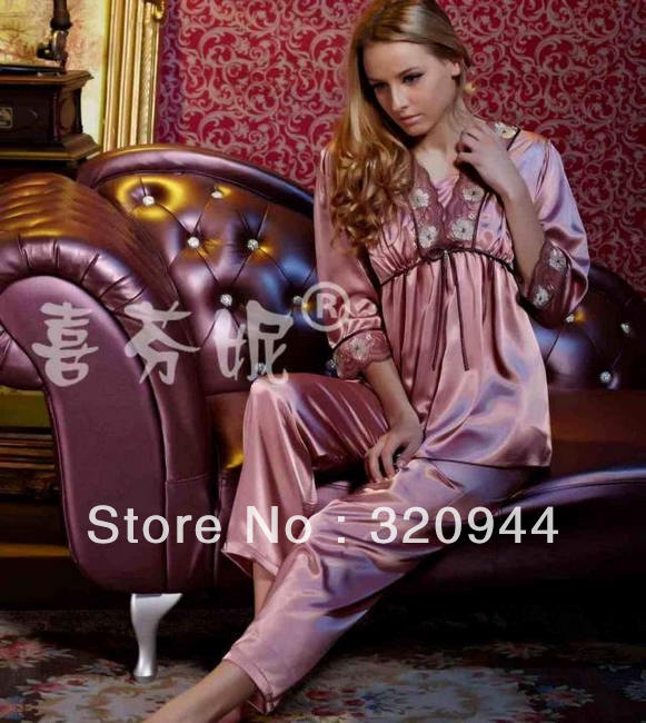 Free shipping sleepwear women's long-sleeve set sleepwear sexy princess size M L XL #1214